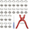 TOAOB 200set Edelstahl Druckknöpfe mit Zange 9.5mm Druckknöpfe Ohne Nähen Silber Feste Knöpfe Werkzeug Jersey Druckknopf für DIY Sewing Craft Basteln Kleidung Taschen Handgemaakt Kleding Repareren