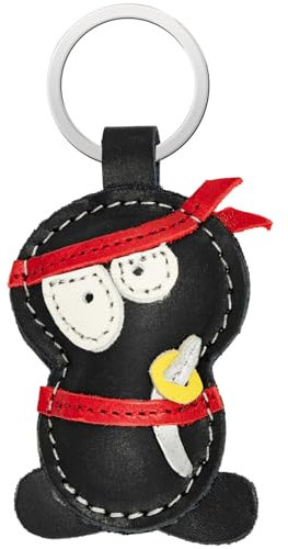 Simaru Tierisch starke Schlüsselanhänger aus hochwertigem Echtleder, Made in EU,Perfekt für Weihnachten Geburtstag Jahrestag, Finde dein Lieblingstier (Ninja2)
