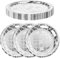 Wanmu 25Pcs Disco Paper Plates Silver Foil, Disposable Disco Ball Plates for 70s, Disco Bachelor Party Wedding Birthday Plates, Paper Tableware for Rock Roll Dance Music Party Supplies