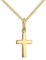 JEVELION Kreuzkette 750 Gold kleiner Kreuzanhänger Goldkreuz für Damen und Kinder Kettenanhänger 18 Karat Gelbgold. Mit Kette 925 Silber vergoldet - Kettenlänge 45 cm.