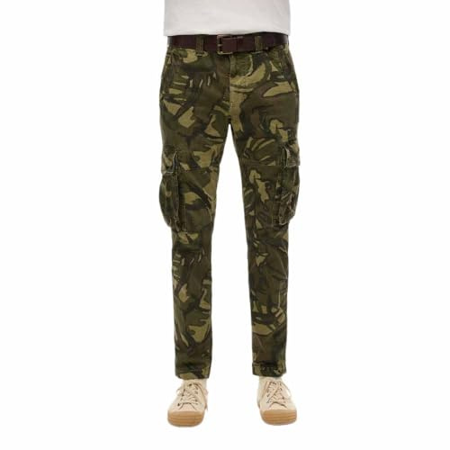 Superdry Herren Core Cargo Hose Konturiertes Tarnmuster 34/32