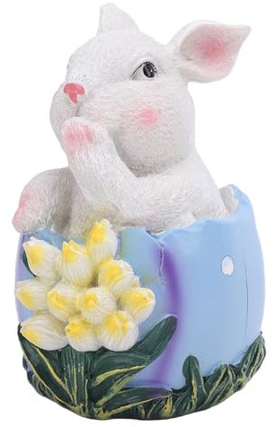 Fdit Osterhasen - Widerstandsfähige Statue mit Lebendigen Farben, Charmantes Haus- und Gartendekor für Osterfeste, Ideal für Freunde und Familie (Blue)