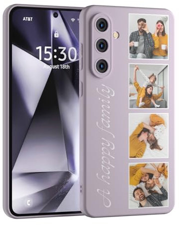LSXYHQLD Personalisierte Hülle für Samsung Galaxy A14 A34 A54 A15 A25 A35 A55 S23FE S24 Weiche TPU Handyhülle mit Eigenem Foto oder Text|Hülle Mit Bild Selbst Gestalten