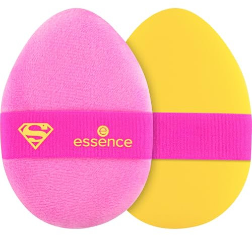 essence Superman double-sided powder puff, Make-up Schwämmchen, vegan, Nanopartikel frei, 1er Pack (1pcs)
