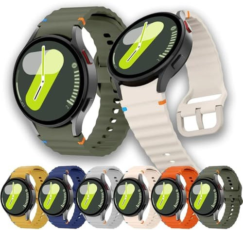 VMBVBHMDF Cinturino in silicone originale adatto for Samsung Galaxy Watch 7 44mm 40mm FE 6 4 5 Pro 45mm cinturino sportivo da polso 6 Classic 43mm 47mm cinturino(Black,Watch6 classic 47mm)
