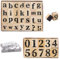 Sixfolo 38 Stück Buchstaben und Zahlen Holzstempel Alphabet Klein und Nummer 0 bis 9 Stempel Vintage Buchstaben Briefmarken Holz Gummistempel mit Stempelkissen für DIY Scrapbooking Handwerk