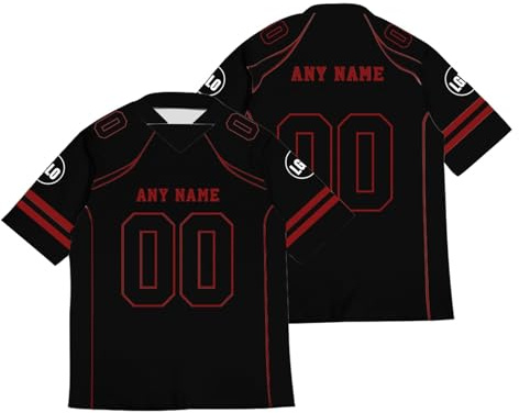 American Football Trikot Personalisiert American Football Jersey Shirts Personalisierte Spieltrikots mit Name Nummer Logo für Kinder Erwachsene Junge Mädchen Herrn Damen