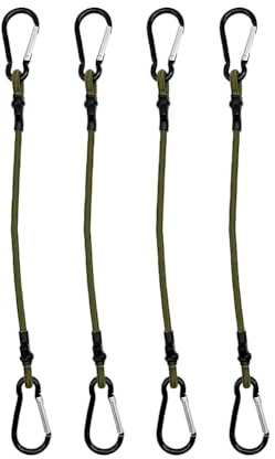 JIHUOO 4 Stück 30,5 cm Bungee-Seile mit Karabinerhaken, elastische Bungee-Gurte, Seil, Fahrradträger, Bungee-Schnur, Zelt-Spannschnur, Gepäck, Camping, Bungee-Cord