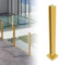 ringhiera balcone Balaustra in vetro senza cornice color oro per vetro singolo e doppio da 8-10-12 mm, colonna per ringhiera in vetro per esterni(MID,H 105CM)