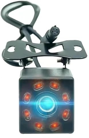 Frontansicht Kamera Backup Auto Hinten Tachographen Einzelnen 8 Lampe Reverse Infrarot HD Mit Licht Perforierte Bild 5 Pin Monitor Rückfahrkamera Monitor Rückfahrkamera Auto(8 lamp)