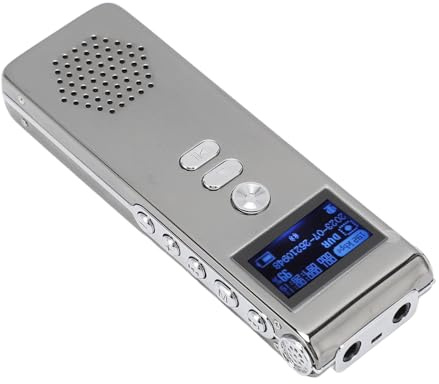 Ejoyous Diktiergerät, 300 MAh, Digitalrekorder, Dual-Mikrofon, 192 KBit/s Bitrate, Einfache Bedienung, MP3 WAV für Büro (16G)