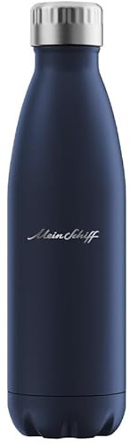 Mein Schiff Premium Thermotrinkflasche, Edelstahl, Midnight Edition, Navy Blau, Isolierte Wasserflasche