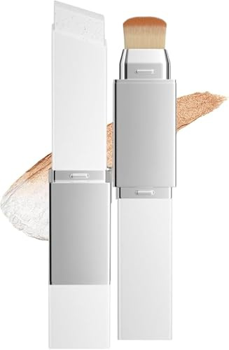 Facelove Foundation mit LSF 15, Color Changing Foundation Stick, 2 in1 Korean Foundation Make up mit Bürste, Facelove Veränderbares Foundation-Duo mit LSF 15 für Reife Haut ab 40 (#3 Natürliche)