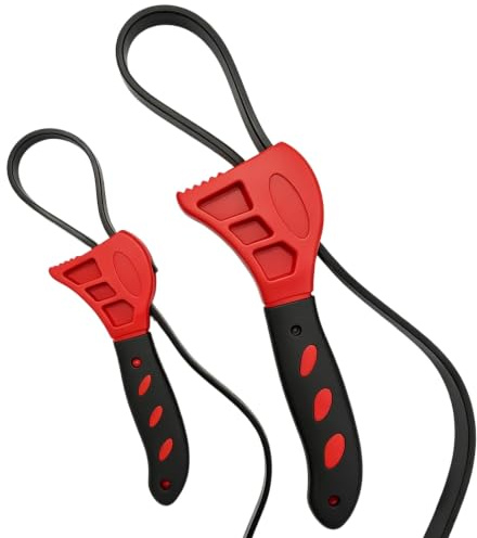 HSLXBY Ensemble clés à Sangle, 600 mm et 500 mm, 2 Pices | Clés à Sangle Réglables en Caoutchouc, Clés à Sangle pour Plombier, Décapsuleur, Pommeaux de Douche