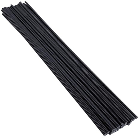 Fafeicy 50 Pièces Baguettes de Soudage en Plastique 20 Cm Bâtons de Soudage Ronds à Double Brin, pour Pare-chocs de Voiture Kayak Réparation Domestique Noir