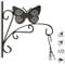 Relaxdays Gancho para macetas Mariposa, Gancho de Pared para cestos, decoración de jardín, Metal, 30 x 28 x 2 cm, Negro
