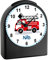 CreaDesign, WU-50-1023, Feuerwehr, analog Kinderwecker schwarz, Funkwecker ohne Ticken, mit Licht, personalisiert mit Namen, 9,6 x 5,5 x 11,9 cm, 104 g