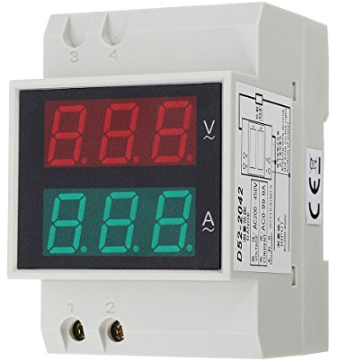 TuToy Din Schiene Ac Led Dual Display Volt Meterr Ampere Spannung Ampere Messgerät