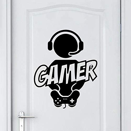 MINGH-Carved Gamer Wall Stickers Vinyl Mural Wallpaper For Kids Room Decoration Wallstickers Decals Gaming Poster Decor Door Sticker
