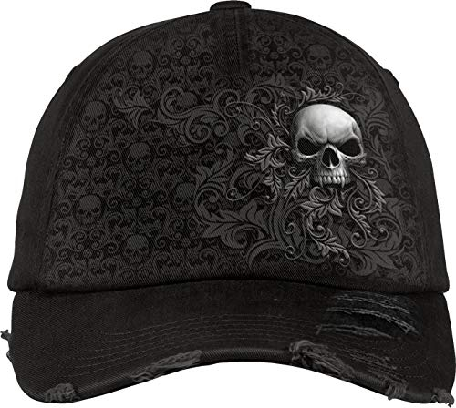 Spiral Herren Baseball Caps Distressed with Metal Clasp Baseballkappe, Schwarz, L
