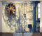 ABAKUHAUS Industriel Rideaux, Wrecked Mur, Décoration Intérieure Accent Lot de 2 Panneaux, 280x225, Beige Vert