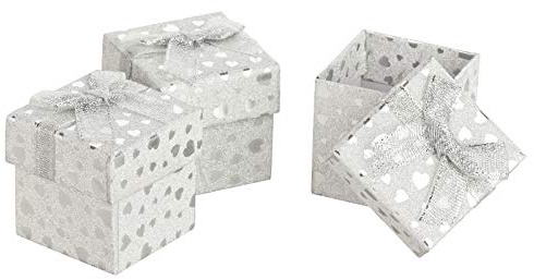 Kleenes Traumhandel - 30er Set Silberne Geschenkboxen 5x5x5 cm - Elegante Gastgeschenke für besondere Anlässe - Typ 2