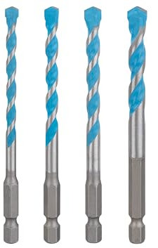 Bosch 4x Coffret de forets EXPERT HEX-9 Multi Construction (pour Béton, Carreaux de céramique tendres, Ø 5.5-8 mm, Professional Accessoire Perceuse)