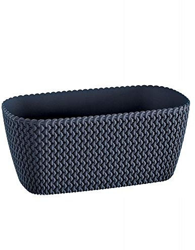 Maceta rectangular 7,4L Prosperplast Splofy de plastico en color antracita, 39,7 (largo) x 18 (ancho) x 14,5 (alto) cms