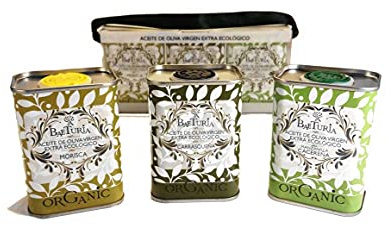 Baeturia Organic - Aceite de Oliva Virgen Extra - Estuche 3 Latas 175ml - Variedades: Morisca, Carrasqueña y Manzanilla Cacereña