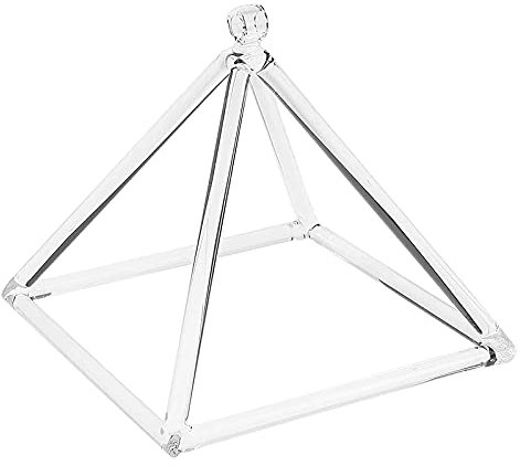 Pirámide de canto de cristal de cuarzo transparente (4 a 16 pulgadas) Instrumento musical curativo Pirámide de canto de cristal de cuarzo con estuche de transporte para meditación de sanación con soni