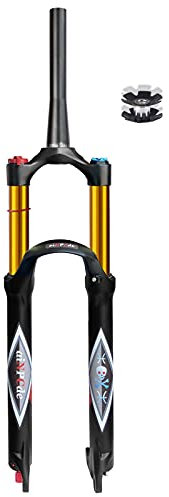 aiNPCde MTB Forcella Anteriore 26 Forcella ad Aria Bici 27.5 29 Pollici 140mm Viaggio, FO01-RK21 1-1/8 Tubo Dritto/rastremato XC Mountain Bike Forcella Ammortizzata Bicicletta per 1.5-2.45 Pneumatic
