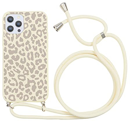 Yoedge Handykette Kompatibel mit iPhone 13 Mini Hülle mit Band, Necklace Handyhülle Leoparden Motiv Design, Weich TPU Silikon Stoßfest Bumper Kordel zum Umhängen Schutzhülle für iPhone 13 Mini 5,4