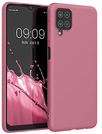 kwmobile Case Compatible with Samsung Galaxy A12 Case - Soft Slim Protective TPU Silicone Cover - Dark Rose