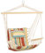 Outsunny Hanging Hammock Chair Swing Chair Thick Rope Frame Safe Wide Seat Indoor Outdoor Home, Patio, Yard, Garde Spot Stylish Multi-Color Stripe