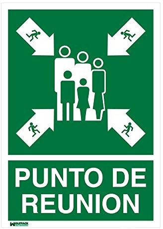 WOLFPACK LINEA PROFESIONAL - Cartel Informativo Punto De Reunion 30x21 cm.