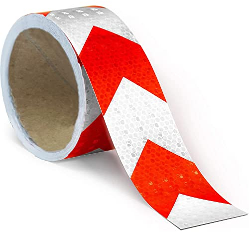 Luvadeyo Nastro Segnaletico Adesivo Nastro Catarifrangente Adesivo Cartelli Stradali Nastro Sicurezza Warning Strisce Rosso Bianco Adesivo Nastro,5cm x 4m