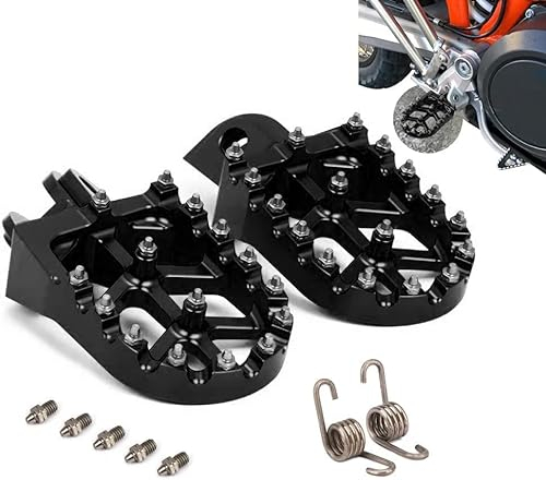 Motorrad Fußrasten für 50/65/85/125/150/250/400SX 250SXS/SXS-F/EXC/MXC/EXC-G/SX-F/EXC-F/XC/XC-F 450SX-F/EXC/XC-G/SX/SXS/SMR/EXC-G/MSX-G 525EXC/EXC-G/MXC-G/SX/SMR/XC-G Schwarz