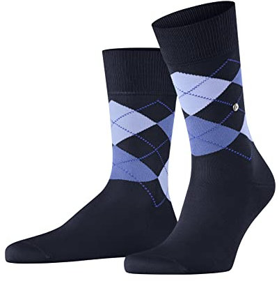 Burlington Herren Socken Manchester M So Baumwolle gemustert 1 Paar, Blau Marine 6120, 46-50