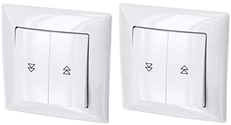 2er Pack, Unterputz Jalousietaster, Steckklemme, All-in-One, Serie G1 reinweiß