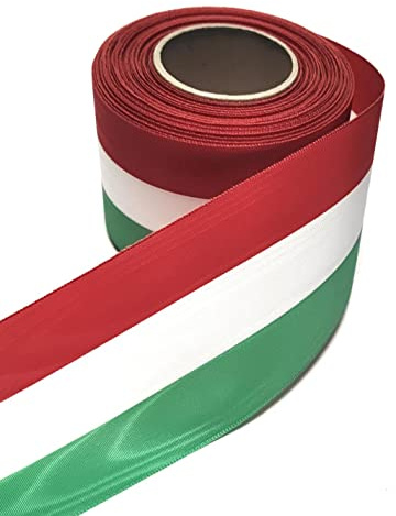 Nationalband 25m x 75mm Grün Weiß Rot | Vereinsband, Ordensband, Fanband, Dekoband
