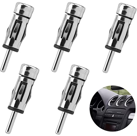 5 Stück Antennenadapter Autoradio,Autoradio Adapter,Antennenstecker Stecker Buchse,Antennen Adapter Universal Radioadapter Auto Antenne(Silber+Schwarz)