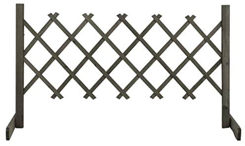 INLIFE Garten-Rankzaun Grau 120x60 cm Massivholz Tanne,0.75kg,314823