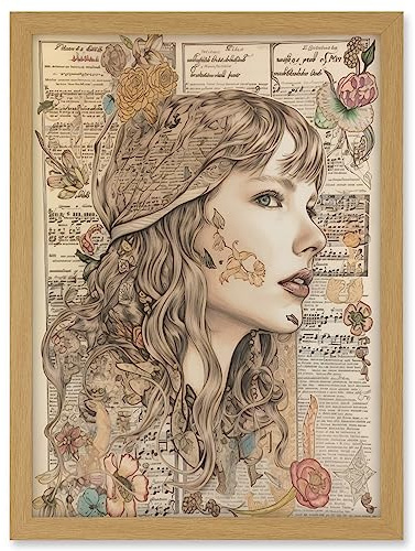Artery8 Upcycled Music Book Page Singer Portrait Illustration Artwork Framed A3 Wall Art Print