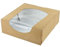 Culpitt Window Treat Box, Kraft Bown Small Bakery Boxes For Cookies, Pastries, Cakes, Sandwiches, Takeaways | 4.6 x 4.6 x 1.5 | Pack of 10 Gift Boxes