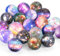 Ayfjovs 20 Pack Starry Space Bouncy Balls - 32mm Gummibälle, für Space-Themen-Partys, Tasche Füller, Osterkorb Füllung, Klassenzimmer Preise und Haustier Spielzeug - High Bounce, und hell gefärbt