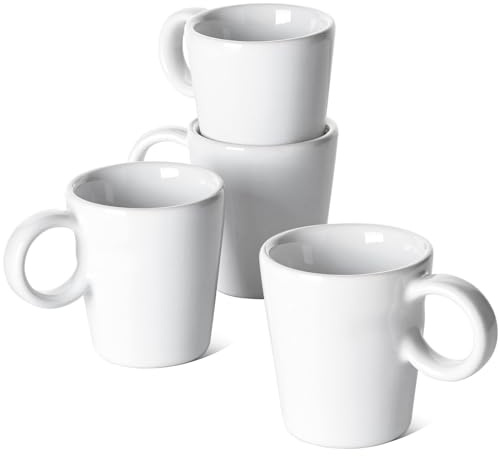 LE TAUCI Espresso Cups, 3 oz Ceramic Espresso Mugs for Espresso, Mini Coffee Cup Perfect for Espresso Machine and Coffee Maker, Set of 4, White
