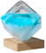 Sturm Glas Wettervorhersage, Wolke Sturm Kristall Wettervorhersage Flasche mit hölzernen Basis Creative Desktop dekorative Würfel Flasche Ornamente für Zuhause Büro(L)