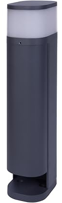 BOLD VOLO presa esterna da giardino, antracite (2 x Schuko - IP44 - 3680 Watt - sensore crepuscolare - interruttore on/off - lampadina G9 inclusa)