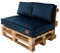 GoldenGroup Gartenset Kissen für Palettenmöbel Marineblau - Polsterstoff - Langlebiges und Wasserdichtes Material - Sitzkissen 120cm x 80cm x 15cm, Rückenkissen (2X) 60cm x 40cm x 15cm
