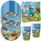 HGSHUO Gioco di stoviglie per feste di compleanno per bambini, decorazione di compleanno, per feste, videogiochi, bicchieri di carta, tovaglioli Happy Birthday